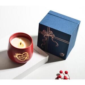 Red Ceramic Jar Candle With Gift Box Lux Scented